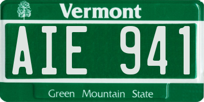 VT license plate AIE941