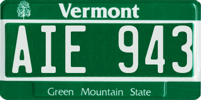 VT license plate AIE943