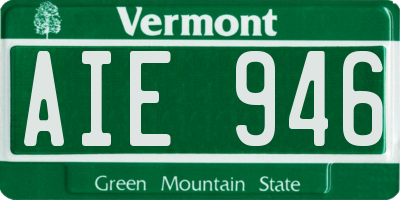 VT license plate AIE946