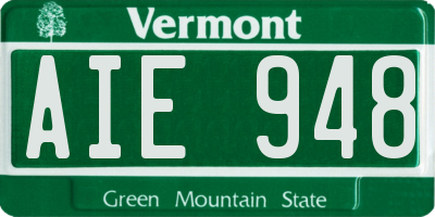 VT license plate AIE948
