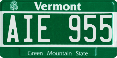 VT license plate AIE955