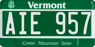 VT license plate AIE957