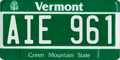 VT license plate AIE961