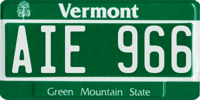 VT license plate AIE966