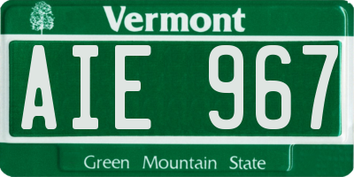 VT license plate AIE967