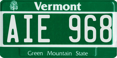 VT license plate AIE968