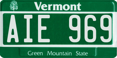 VT license plate AIE969