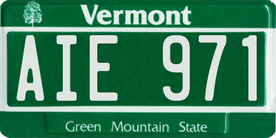 VT license plate AIE971