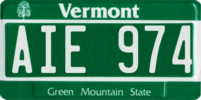 VT license plate AIE974
