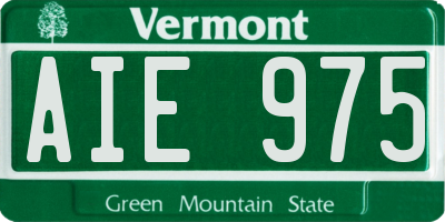 VT license plate AIE975