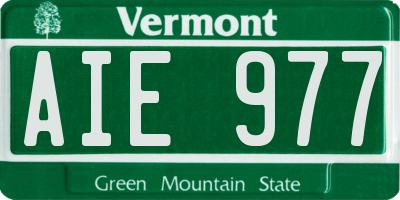VT license plate AIE977