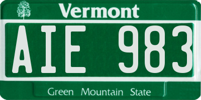 VT license plate AIE983