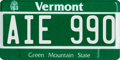 VT license plate AIE990