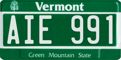 VT license plate AIE991