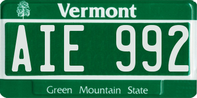VT license plate AIE992