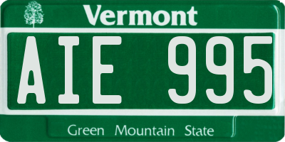VT license plate AIE995