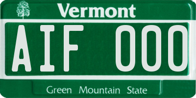 VT license plate AIF000