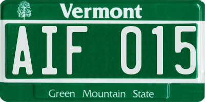 VT license plate AIF015
