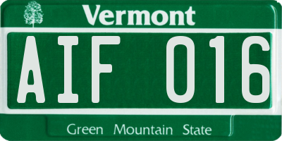 VT license plate AIF016