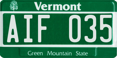 VT license plate AIF035
