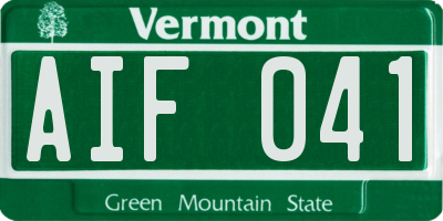 VT license plate AIF041