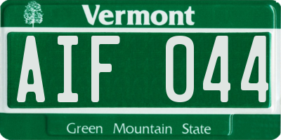 VT license plate AIF044