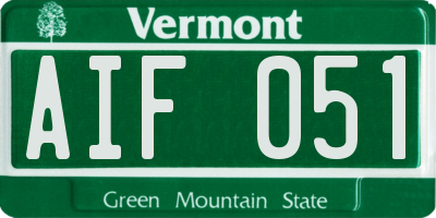 VT license plate AIF051