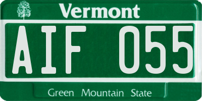 VT license plate AIF055