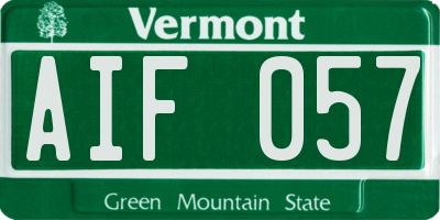 VT license plate AIF057