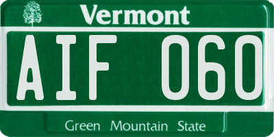VT license plate AIF060