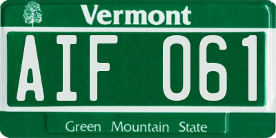 VT license plate AIF061