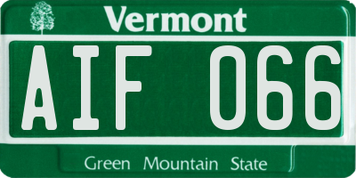 VT license plate AIF066
