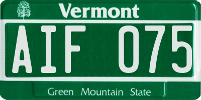 VT license plate AIF075