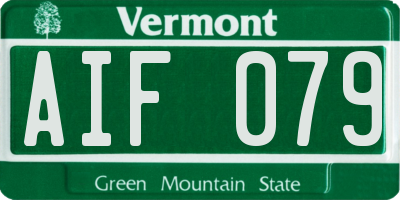 VT license plate AIF079