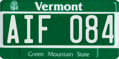 VT license plate AIF084