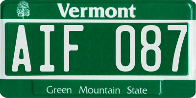 VT license plate AIF087