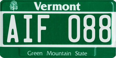 VT license plate AIF088