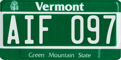 VT license plate AIF097