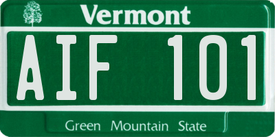 VT license plate AIF101