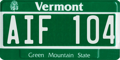 VT license plate AIF104