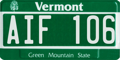 VT license plate AIF106