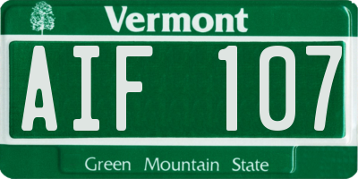 VT license plate AIF107