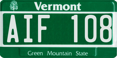 VT license plate AIF108