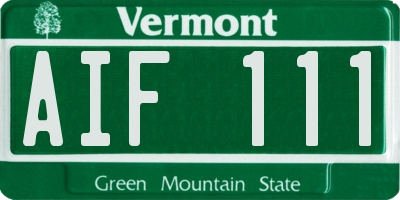 VT license plate AIF111