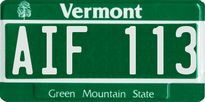 VT license plate AIF113