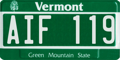 VT license plate AIF119