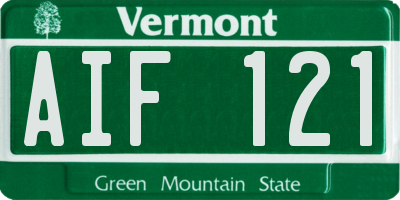 VT license plate AIF121