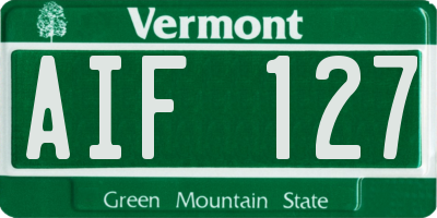 VT license plate AIF127