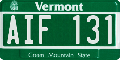 VT license plate AIF131