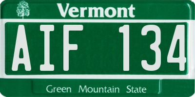 VT license plate AIF134